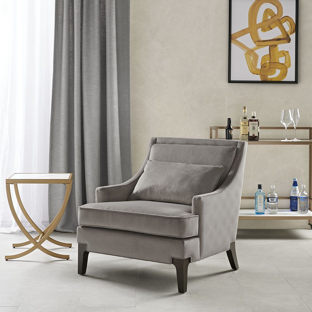 Martha Stewart Anna Light Grey Arm Accent Chair at allmine.com